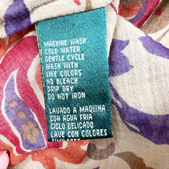 Lauren Ralph Lauren Floral Multicolored Lightweight Cotton Warm Tones Fits PS - Picture 8 of 11